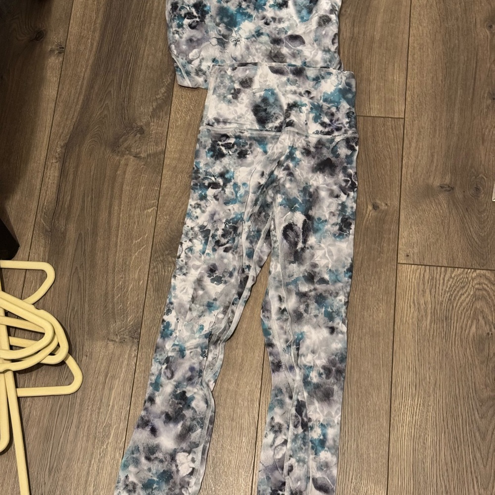 Tie-Dye Blue and White Activewear Set